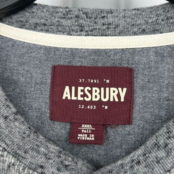 Alesbury Knit Henley Shirt Sweater Heather Gray Long Sleeve Size XXXL Tall - Picture 9 of 10